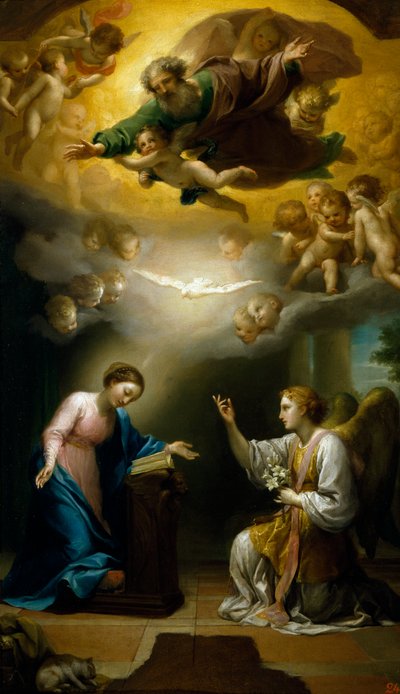 受胎告知」 アントン・ラファエル・メングス作 1767年頃 油彩・キャンバス 作： Anton Raphael Mengs