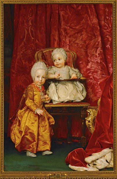 フェルディナント大公とマリア・アンナ・オーストリア大公妃...（キャンバスペインティング） 作： Anton Raphael Mengs
