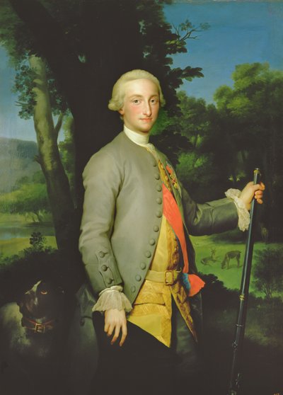 チャールズ・ド・ブルボン（1748-1819）アストゥリアス公（キャンバスに油彩） 作： Anton Raphael Mengs
