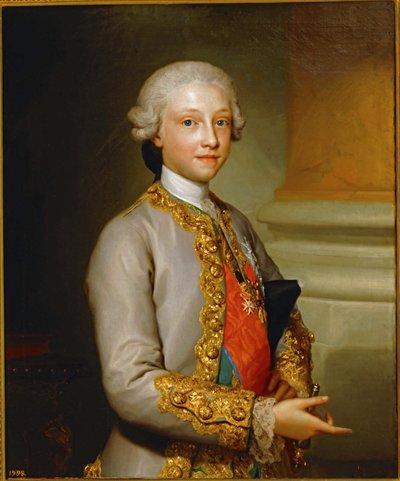 幼子ガブリエル・ド・ブルボン...（キャンバスに描かれた絵） 作： Anton Raphael Mengs