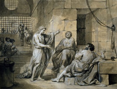 獄中のエジプト人ヨセフ」アントン・ラファエル・メングス作、ミクストメディア 作： Anton Raphael Mengs