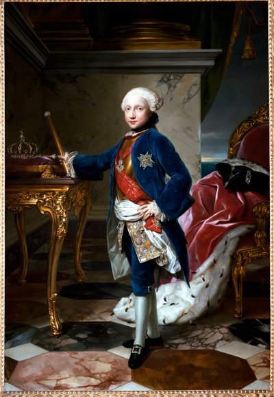 ブルボン家のフェルディナンド1世またはナポリ王フェルディナンド4世の9歳時の肖像画 作： Anton Raphael Mengs