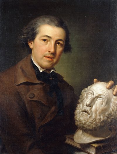ホメロスの胸像を抱いたジュゼッペフランキの肖像、ハーフレングス、1771-73年頃 作： Anton Raphael Mengs