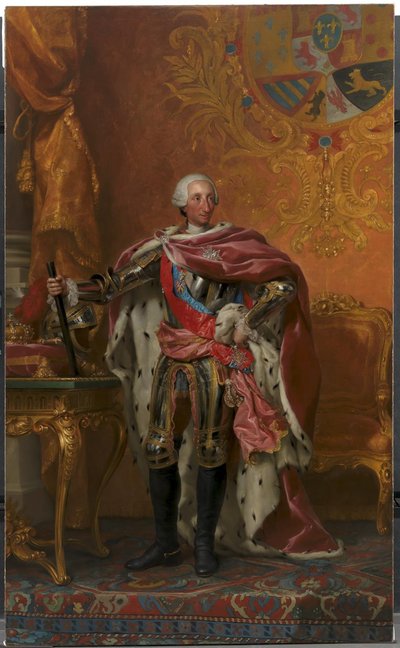 スペイン国王カルロス 3 世の肖像 作： Anton Raphael Mengs