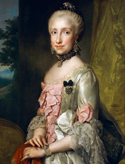 結婚を約束したブルボン家のマリア・ルイサの肖像」 アントン・ラファエル・メングス作 1764年頃 油彩・キャンバス 作： Anton Raphael Mengs