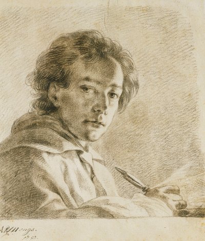 アーティストの肖像、1750 作： Anton Raphael Mengs