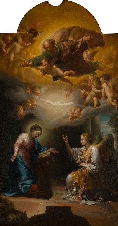 受胎告知、c.1748-79（キャンバスに油彩） 作： Anton Raphael Mengs