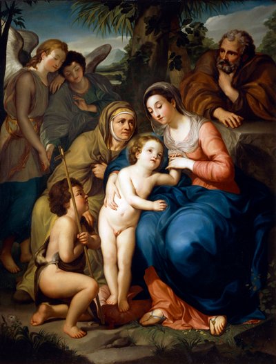 聖家族と聖エリザベス、洗礼者ヨハネ、二人の天使 アントン・ラファエル・メングス作 作： Anton Raphael Mengs