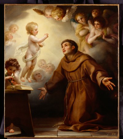 パドヴァの聖アントニウスに現れる幼児キリスト、1765年頃（キャンバスに油彩） 作： Anton Raphael Mengs