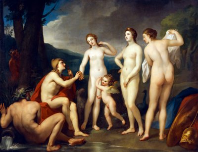 アントン・ラファエル・メングスの「パリの審判」。 作： Anton Raphael Mengs