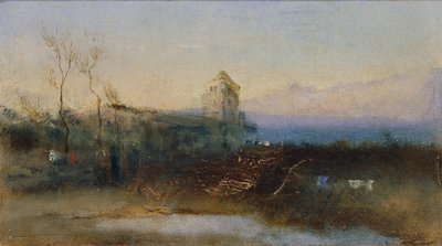 お城のある風景 作： Anton Romako