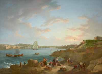 アントン・シュランツ（1769-1839）作 - マルタ港 - RCIN 406555 - ロイヤル・コレクション（修復済み） 作： アントン・シュランツ