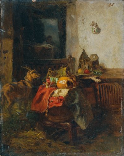 静物画のある農民の部屋 作： Anton Schrodl