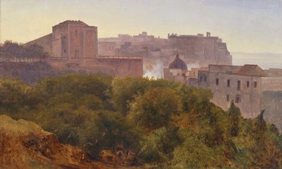 キアタモーネのフランカヴィッラの木 1824年頃 （油彩・キャンバス 作： Anton Sminck Pitloo