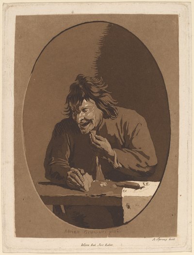 農民の食事 作： Anton Spreng after Adriaen Brouwer; published by Joseph Eder