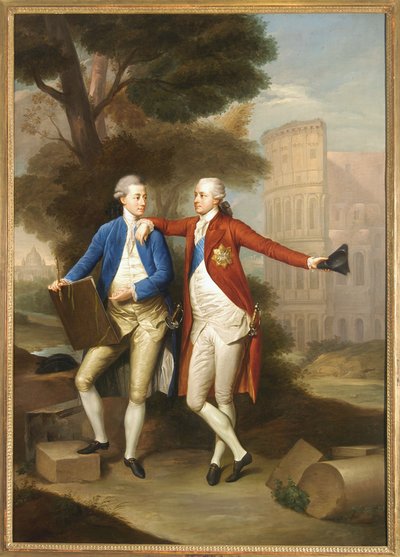 1772年、ローマのフランシスシェク伯爵とカジミエシュジェウスキ伯爵 作： Anton von Maron