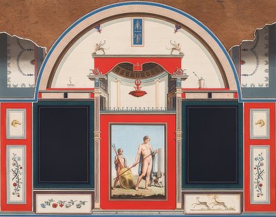 若い男とアドニス、ローマのヴィラネグローニの敷地内にあるローマの家の壁画。 1779 作： Anton von Maron