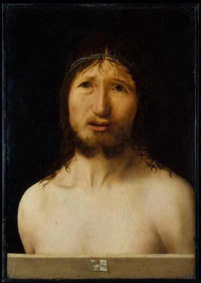 いばらの冠をかぶったキリスト 作： Antonello da Messina