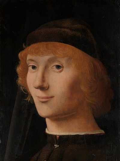若い男の肖像、1470年頃（木の油） 作： Antonello da Messina