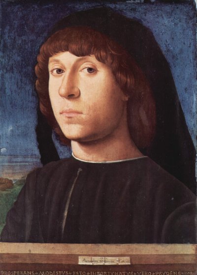 若い男の肖像 作： Antonello da Messina