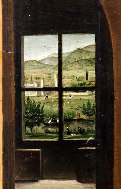 書斎の聖ジェローム、詳細、1475年頃（油彩・パネル） 作： Antonello da Messina