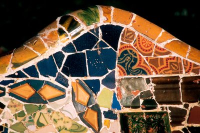 グエル公園、バルセロナ、詳細 作： Antoni Gaudi
