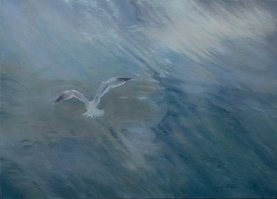飛び立つカモメ、2012年（キャンバスに油彩） 作： Antonia Myatt