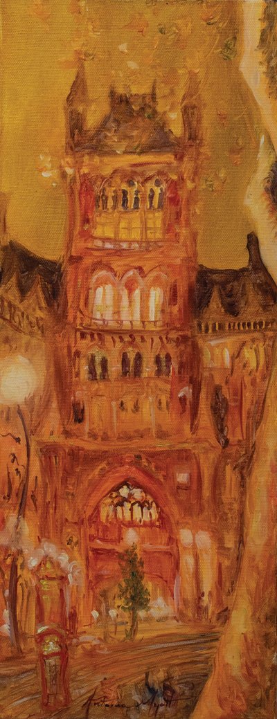 セント・パンクラス駅 2014年（キャンバスに油彩） 作： Antonia Myatt