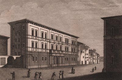 Vista do Paço Episcopal de Pistoia, Toscana, Itália, gravura em cobre de Antonio Morghen (1788-1853), circa 13x9,5 cm 作： Antonio (1788 1853) Morghen