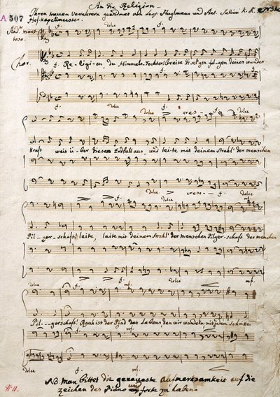 アントニオ・サリエリ（1750-1825）作曲『オラトリオ』の自筆譜 作： Antonio (after) Salieri