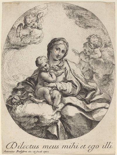 雲の上の聖母子 作： Antonio Balestra