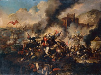十字軍の戦い（キャンバスに油彩） 作： Antonio Calza