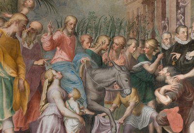 後陣、アントニオ・カンピ《イエスのエルサレムへの入場》1582-84年、詳細 作： Antonio Campi