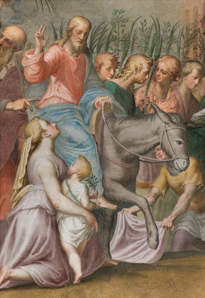 後陣、アントニオ・カンピ《イエスのエルサレムへの入場》1582-84年、詳細 作： Antonio Campi