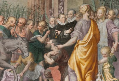 後陣、アントニオ・カンピ《イエスのエルサレムへの入場》1582-84年、詳細 作： Antonio Campi