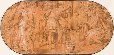 エリヤはアハブの前で犠牲になります。 1557年頃 作： Antonio Campi