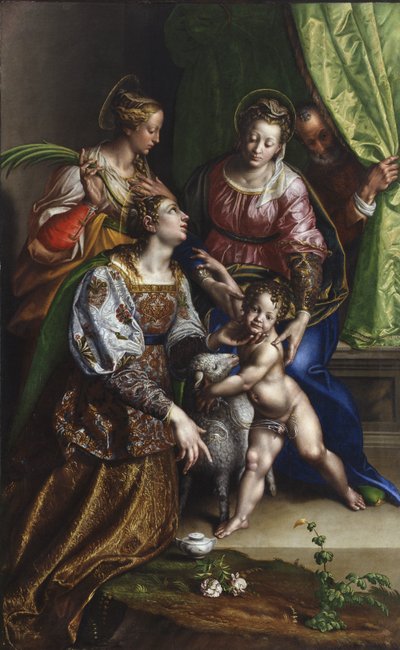 聖ヨセフ、聖カタリナ、聖アグネスを連れた聖母子像 1570年頃 （油彩・キャンバス 作： Antonio Campi