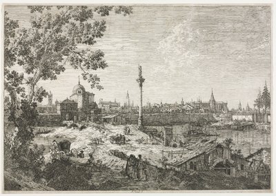川沿いの都市のパノラマ 作： Antonio Canaletto