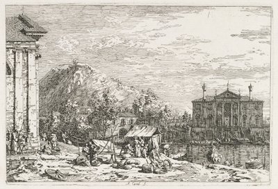 ビュー: 川の彼方の都市 作： Antonio Canaletto