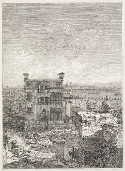 ビュー：6つの柱に囲まれた家、1735-1746。 作： Giovanni Antonio Canal