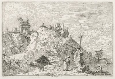 ビュー：祈りの巡礼者、1735-1746。 作： Giovanni Antonio Canal