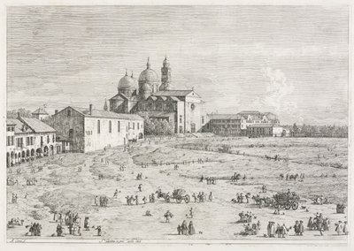 ビュー: パドヴァ、プラ デッラ ヴァッレの聖ジャスティーナ教会 作： Antonio Canaletto