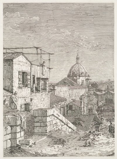ビュー：碑文のある家、1735-1746。 作： Giovanni Antonio Canal