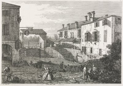 ビュー：ドーロの運河水門、1735-1746。 作： Giovanni Antonio Canal