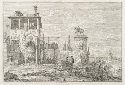 ビュー: 馬術記念碑 作： Antonio Canaletto