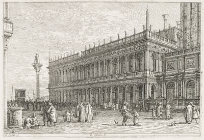 ビュー: 図書館, ヴェネツィア 作： Antonio Canaletto