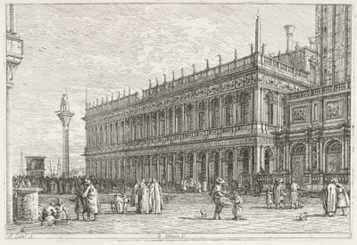ビュー：図書館、ヴェネツィア、1735-1746。 作： Giovanni Antonio Canal
