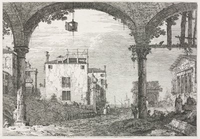 ビュー: ランタンのあるポルティコ 作： Antonio Canaletto