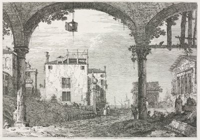 ビュー：ランタンのあるポーチコ、1735-1746。 作： Giovanni Antonio Canal