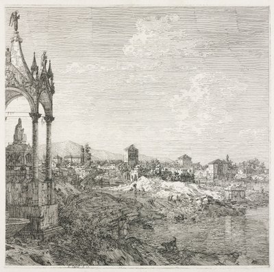 ビュー：ビショップの墓、1735-1746。 作： Giovanni Antonio Canal